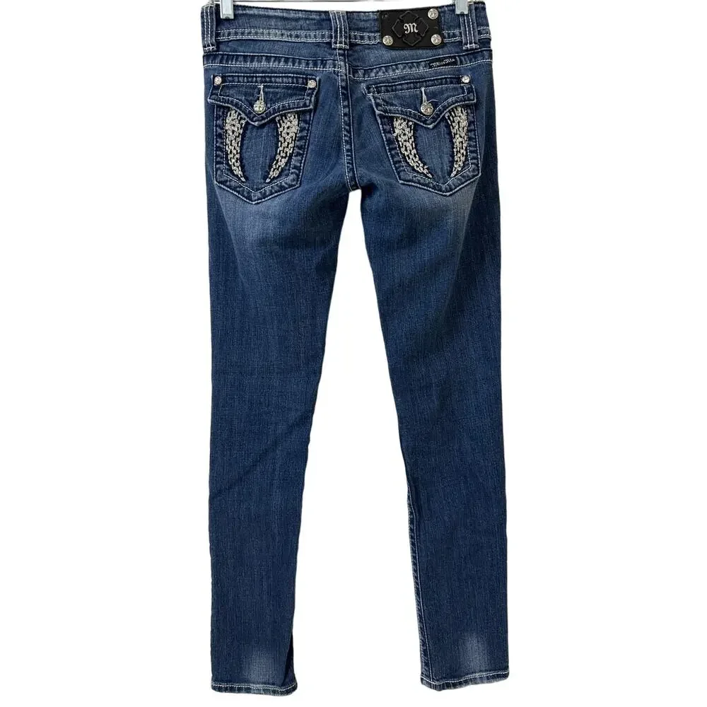 Miss Me Skinny Size 28 JP5082SK-6 Color Dark 38 Inseam 32 1/2